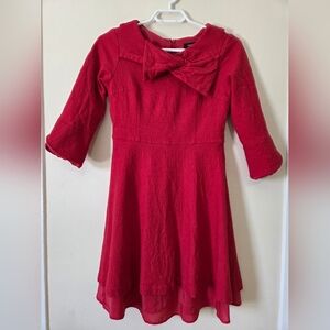 Queen's Court Red Mini Dress with Bow